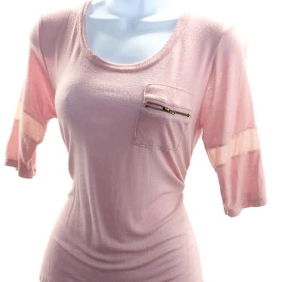 Wishful Park Pink 3/4 Sleeve Casual Top Size L - Picture 2 of 5